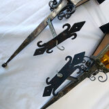 Pair of large metal sconces