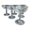 6 Coupes à champagne cristal guilloché – Art nouveau
