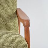 Pen armchair in green mottled