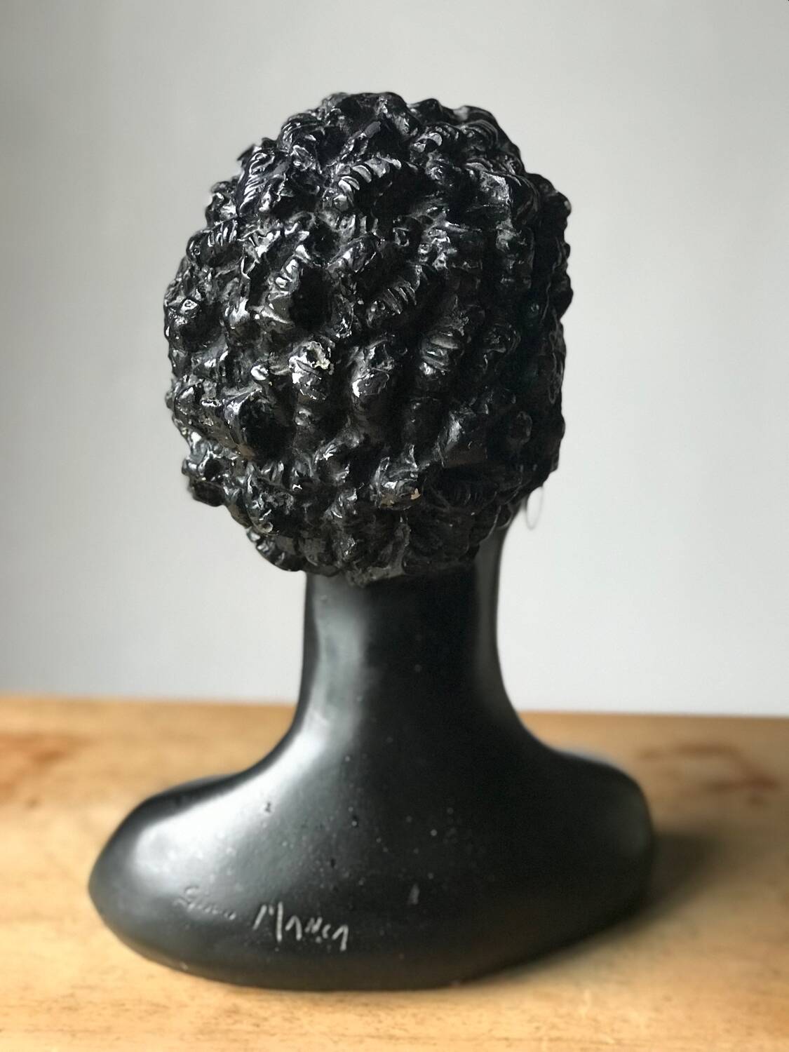 Plaster bust of a black woman 1950s Gino Manca