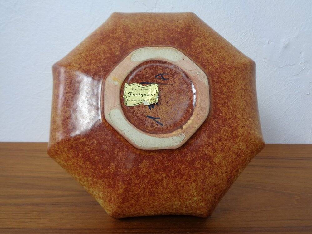 Italian ceramic vase by Roberto Rigon for Bertoncello, 1960s.