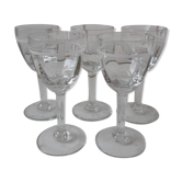 Lot de 5 verres à vin blanc de bar années 20