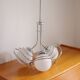 Suspension with 3 opaline and chrome globes, France, 1970.