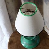 Green ceramic bedside lamp