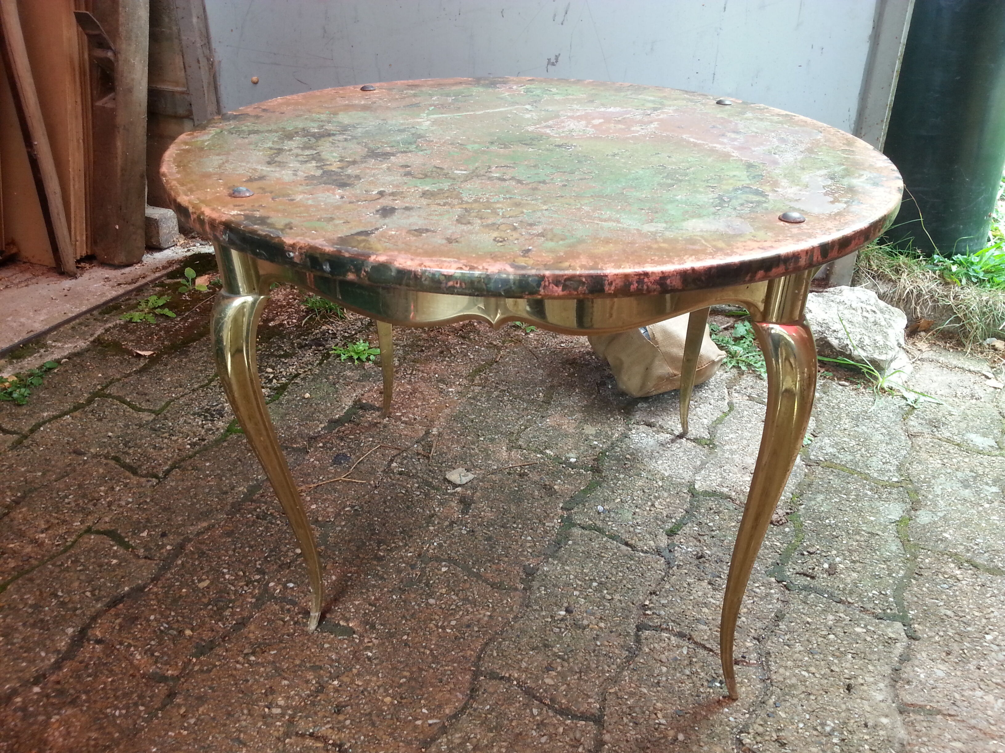Table bass in brass, bronze plate copper 1940/60
