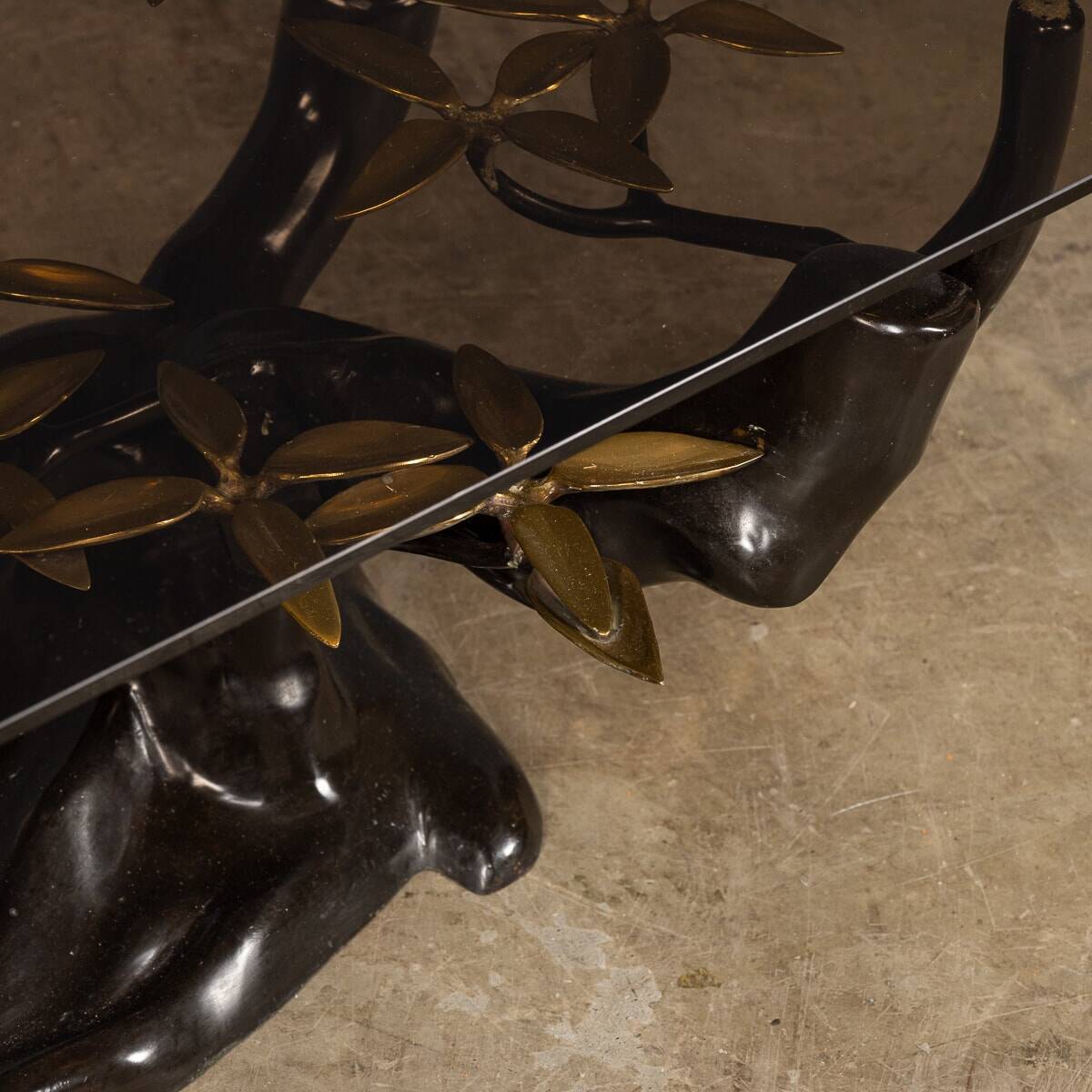 Striking mid 20thc belgian bonsai tree coffee table, willy daro c.1970