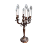 6 Branches candlestick in gilded bronze lamp 2 buttons to light 3 branches or 6 branches of your choice