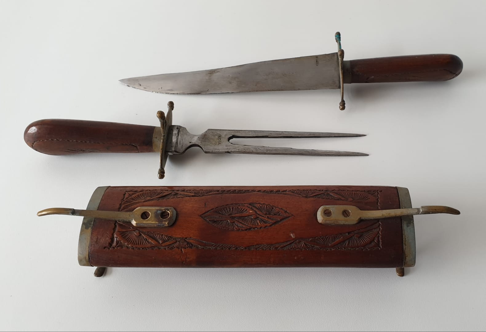 Cutting fork and antique knife