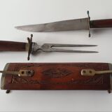 Service à découper fourchette et couteau ancien