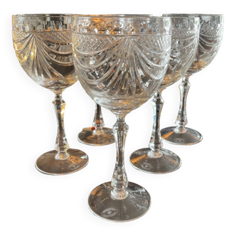 set of 6 water/wine glasses. Lorraine crystal