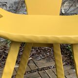 Chaises brutaliste ocre jaune 1960