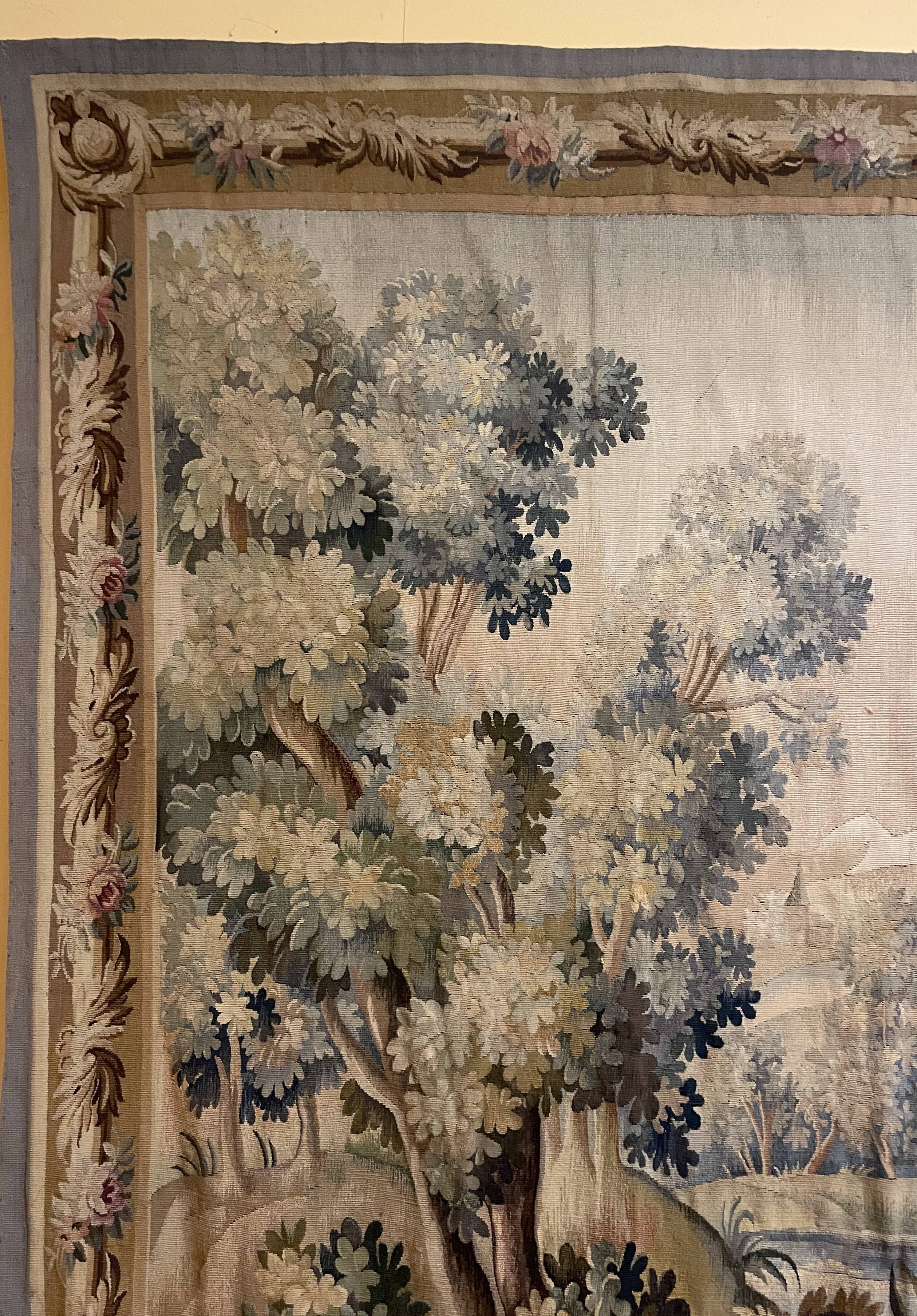 19th-century Aubusson Verdure tapestry