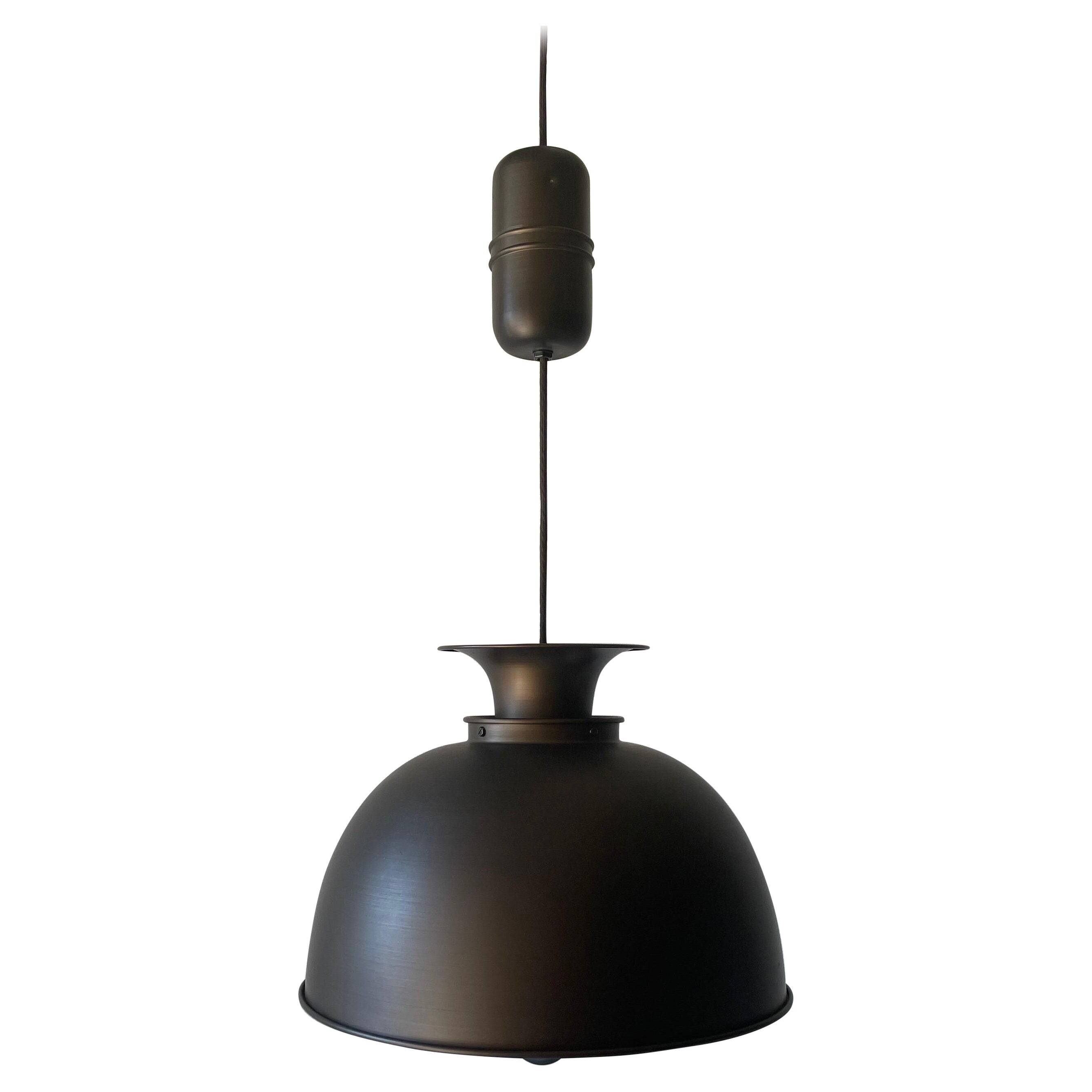 Brushed metal pendant lamp with a bronze appearance, 1970s, Germany