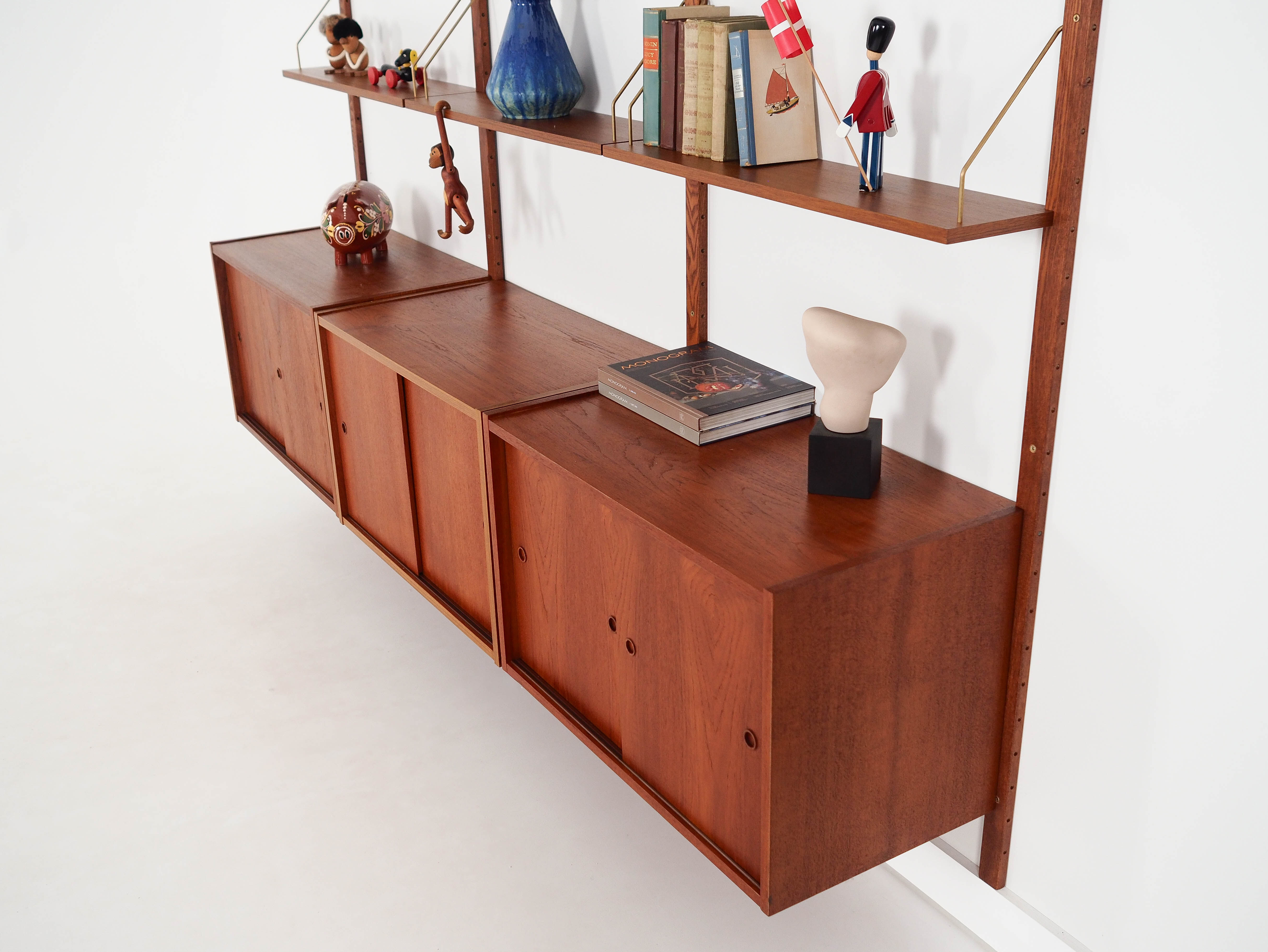Teak modular bookcase PS System, Danish design, 1960s, manufactured by Rand