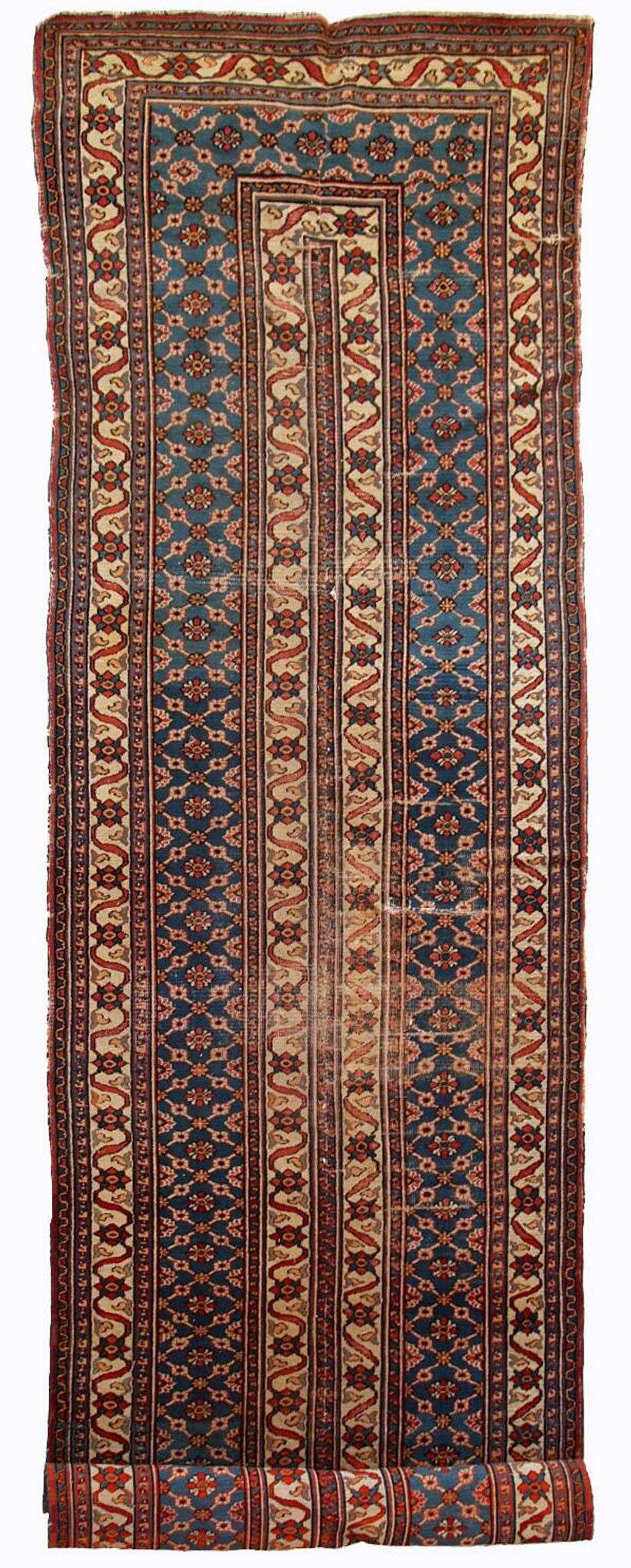 Tapis antique fait main Mashad du Moyen-Orient 132cm x 427cm (1900s)