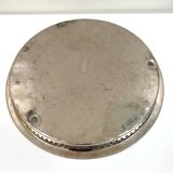 Grand plateau traditionnel oriental en métal argenté