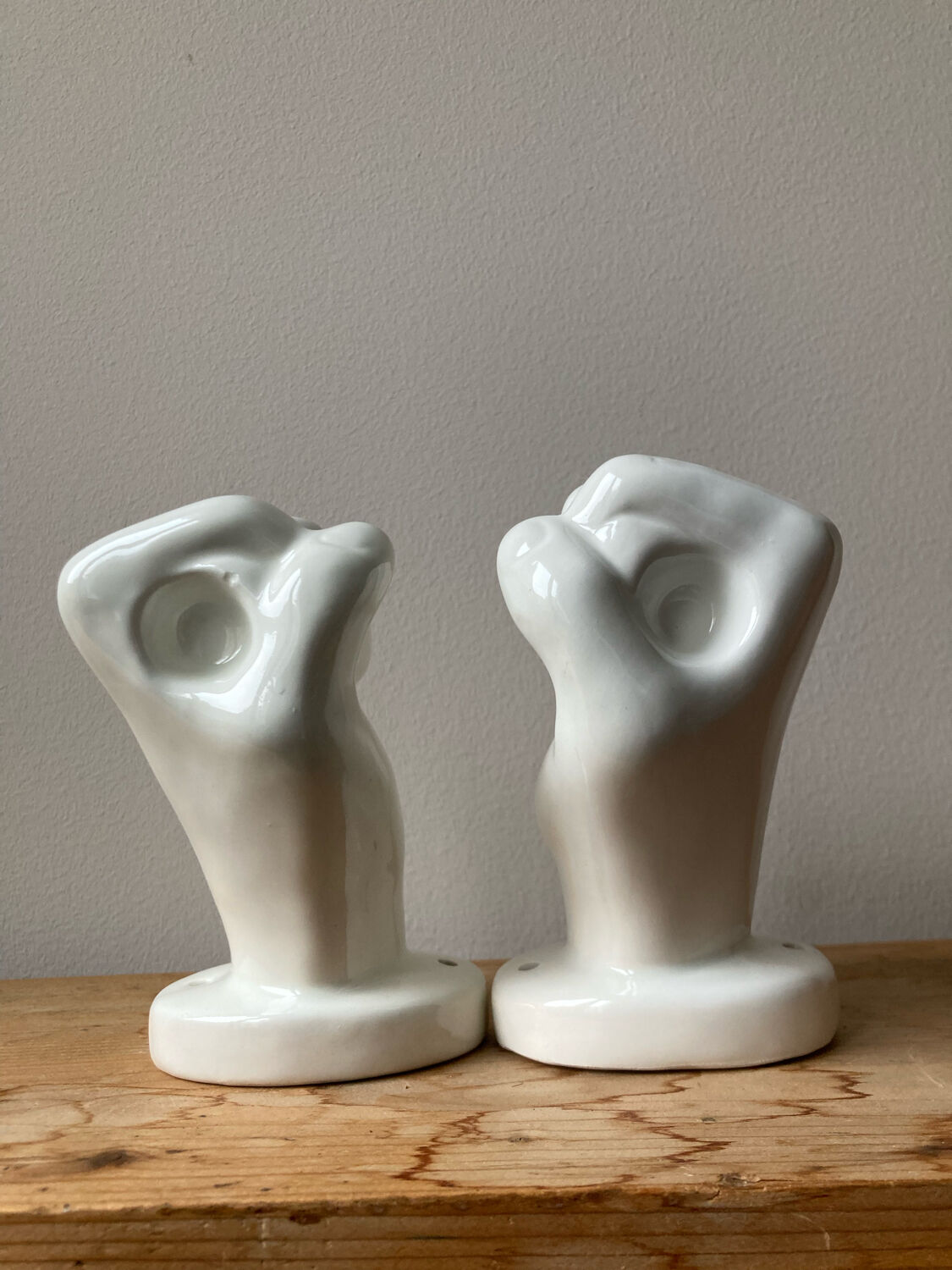 Vintage ceramic hand pair