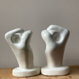 Vintage ceramic hand pair
