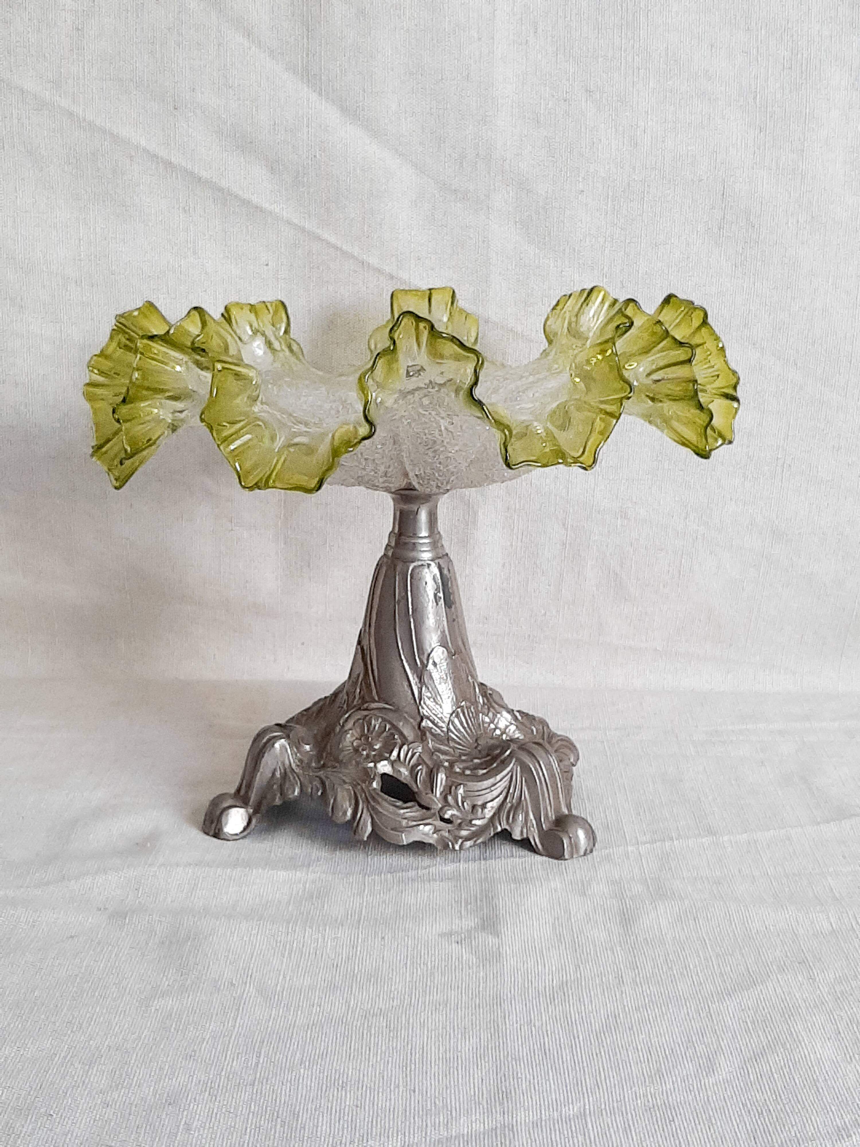 Glass bowl and Art Nouveau regulator
