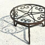 Table basse ronde en fer forgé 1950
