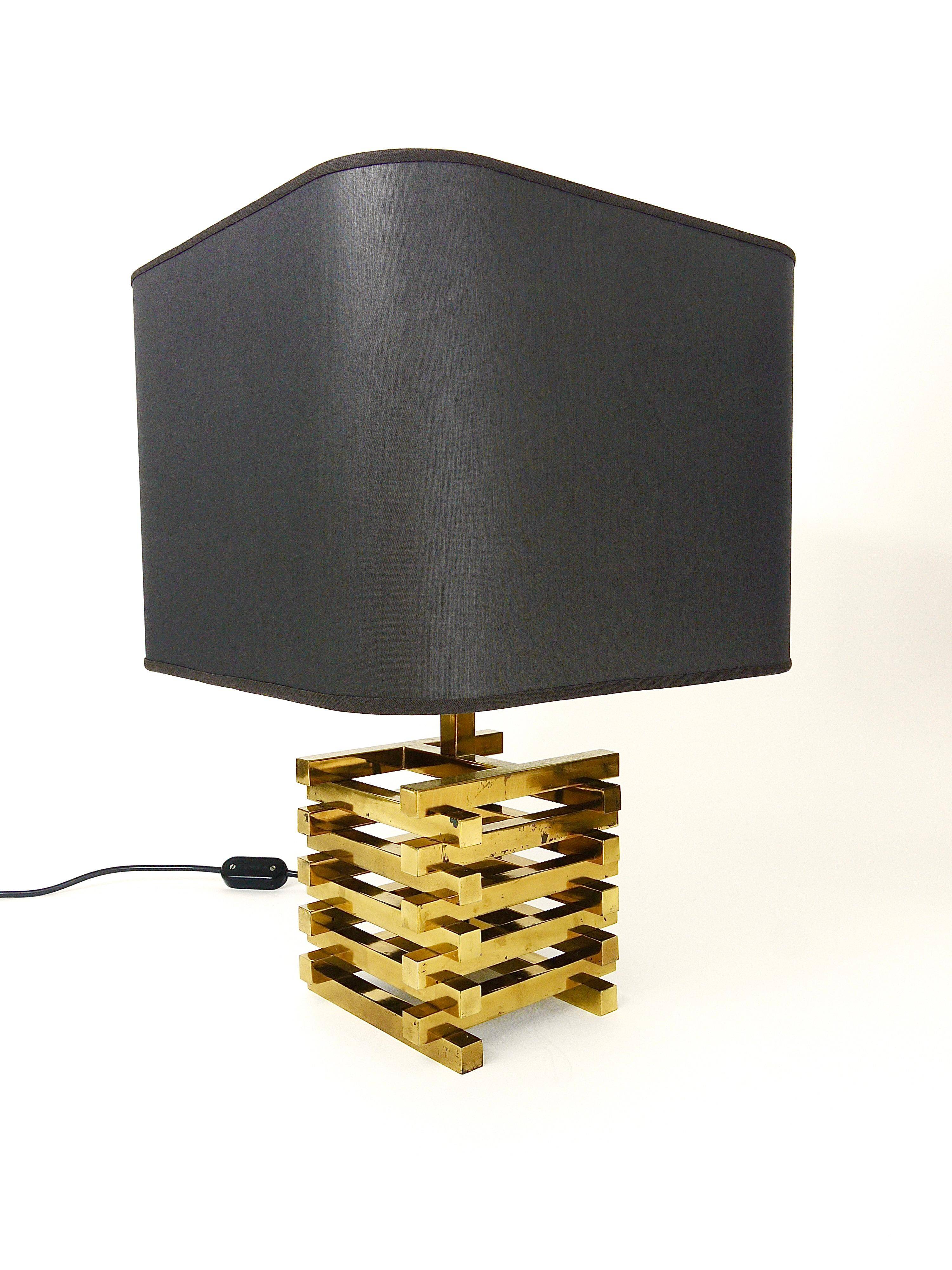 Paire de lampes de table Romeo Rega en laiton du milieu du siècle, Italie, années 1970