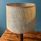 Pair of table lamps in turned wood, manual work