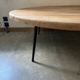 Table basse en bois, pieds en métal