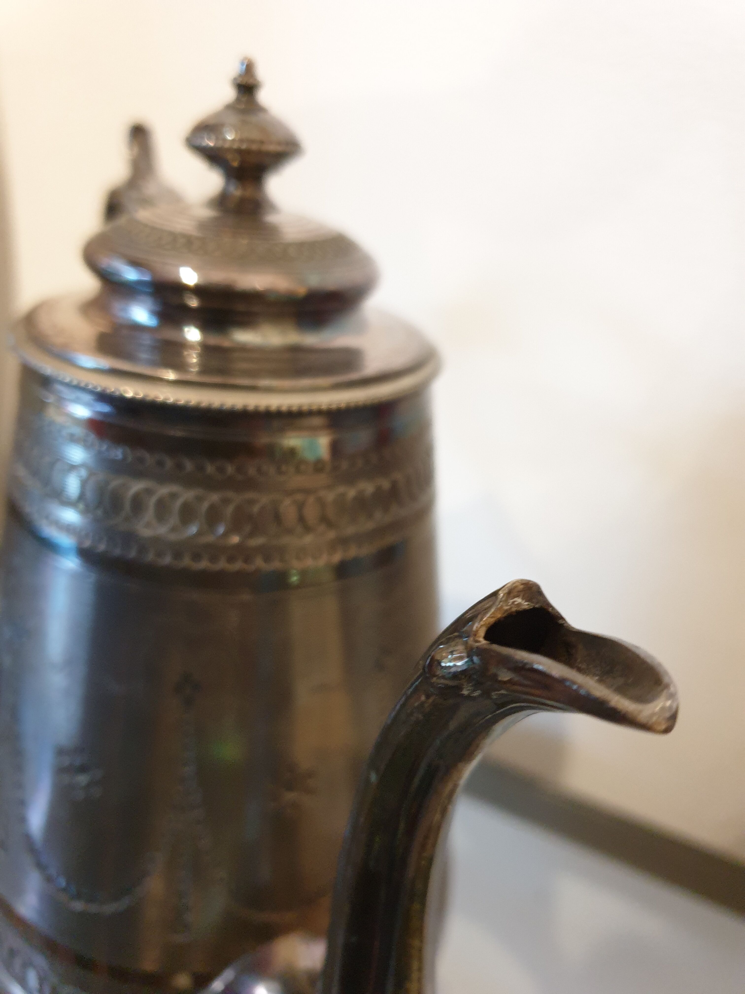 Louis XVI-style silver metal teapot