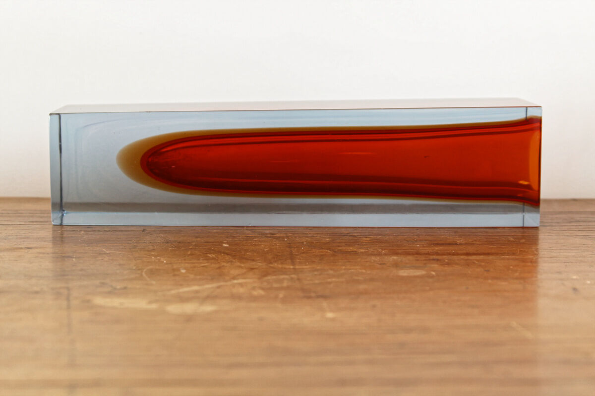 Vintage glass vase by Murano Sommerso by Flavio Poli - 1960