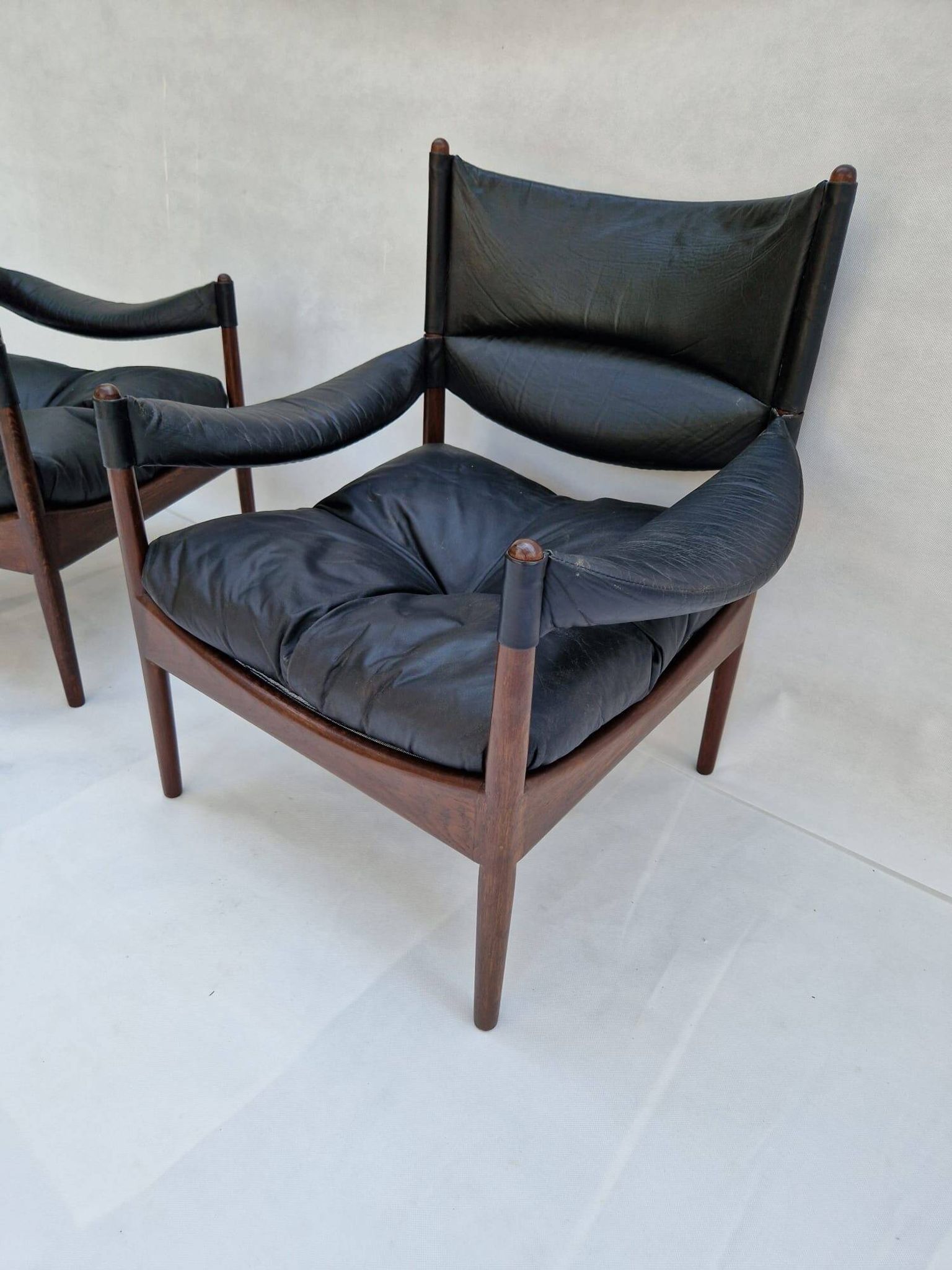 Modus armchairs in rosewood and leather by Kristian Vedel for Søren Willadsen, 2 pcs.
