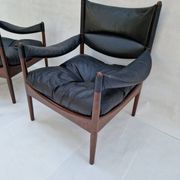 Modus armchairs in rosewood and leather by Kristian Vedel for Søren Willadsen, 2 pcs.