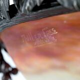 Lustre en fer forgé et pate de verre, Art Deco, Muller Freres, Circa 1920