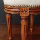Louis XVI Style oval pouf with upholsterer seat cushion