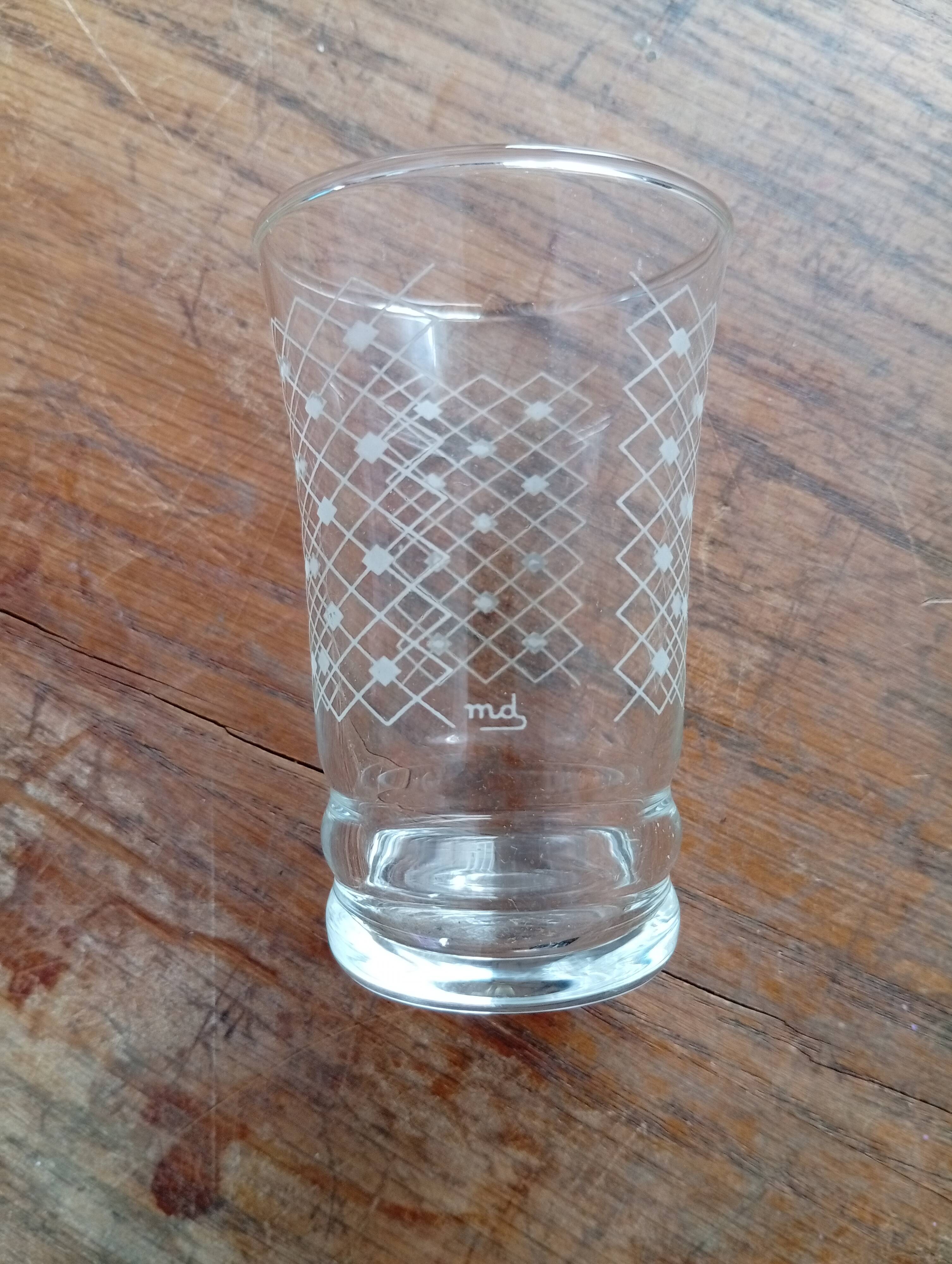 Set of vintage screen-printed glasses