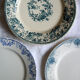 Set of 6 mismatched iron earth plates Sarreguemines Gien Royat Germaine Vichy