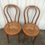 Pair of bistro chairs in canning Thonet