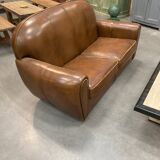 Old leather club sofa