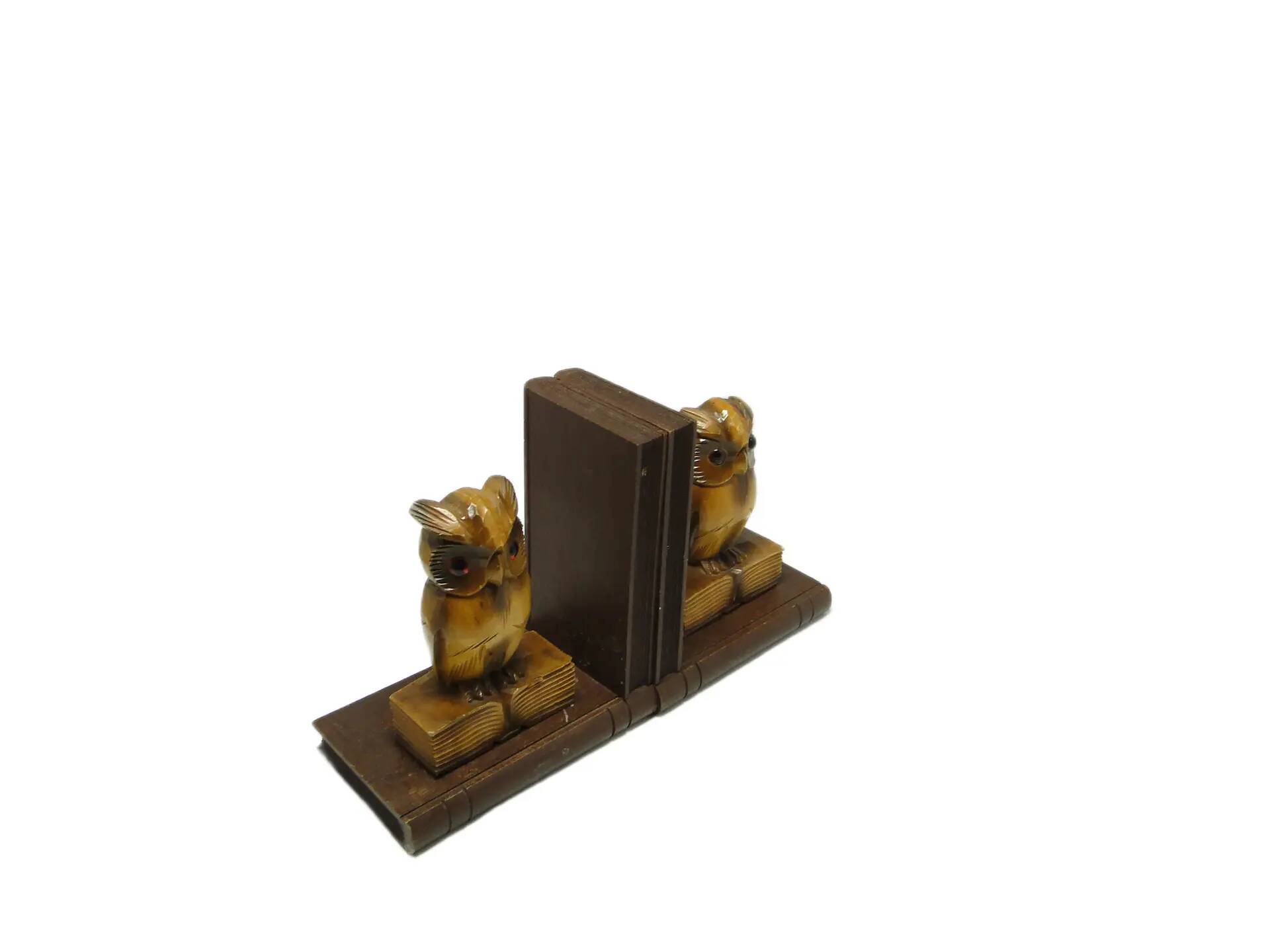 Pair of bookends, mid-century modern, beech, Czechoslovakia, 1950s