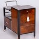 Czech Art Deco Trolley Walnut and Chrome-Plated Steel from Thonet, 1930s