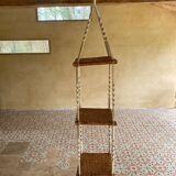 Bamboo and macrame plant holder