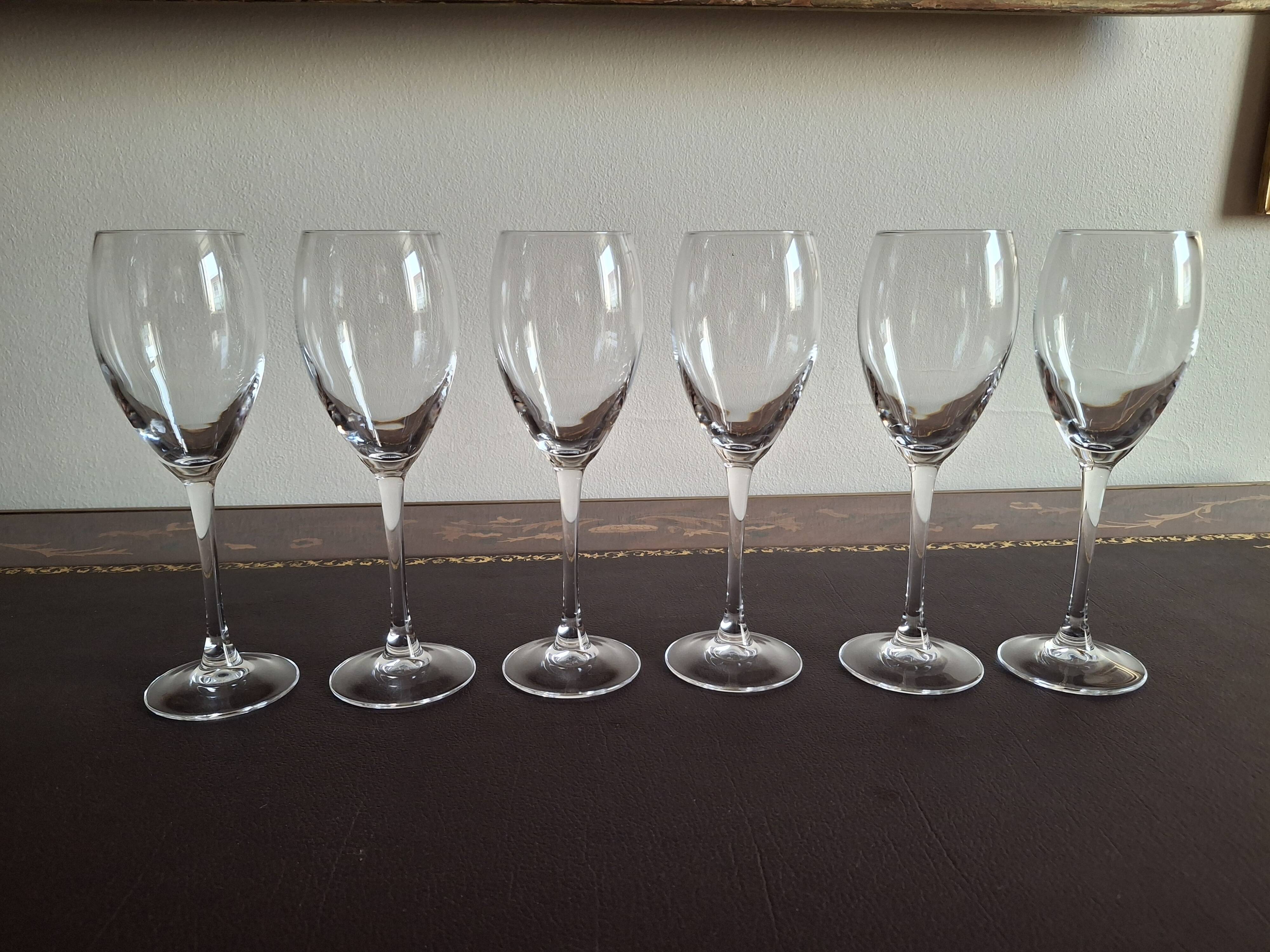 6 flutes à champagne en cristal d'Arques