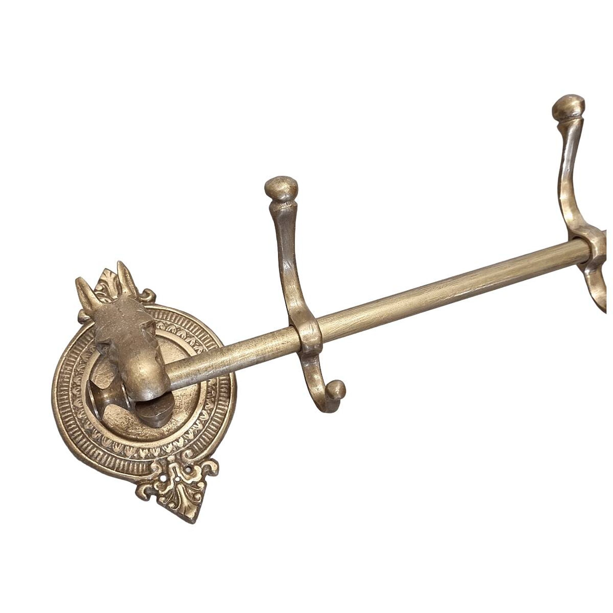Brass Coat Rack With Horse Heads, 1950/60s
