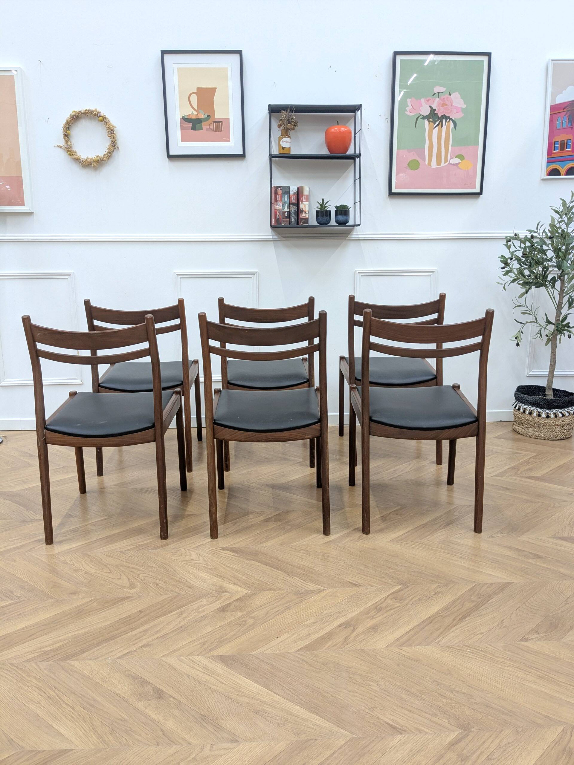 6 vintage teak chairs