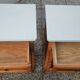 Pair of oak bedside tables, a. 1950; compass base, vintage retro design