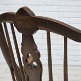 1960s, Danish high-backed armchair, reupholstered, furniture cowhide, oak.