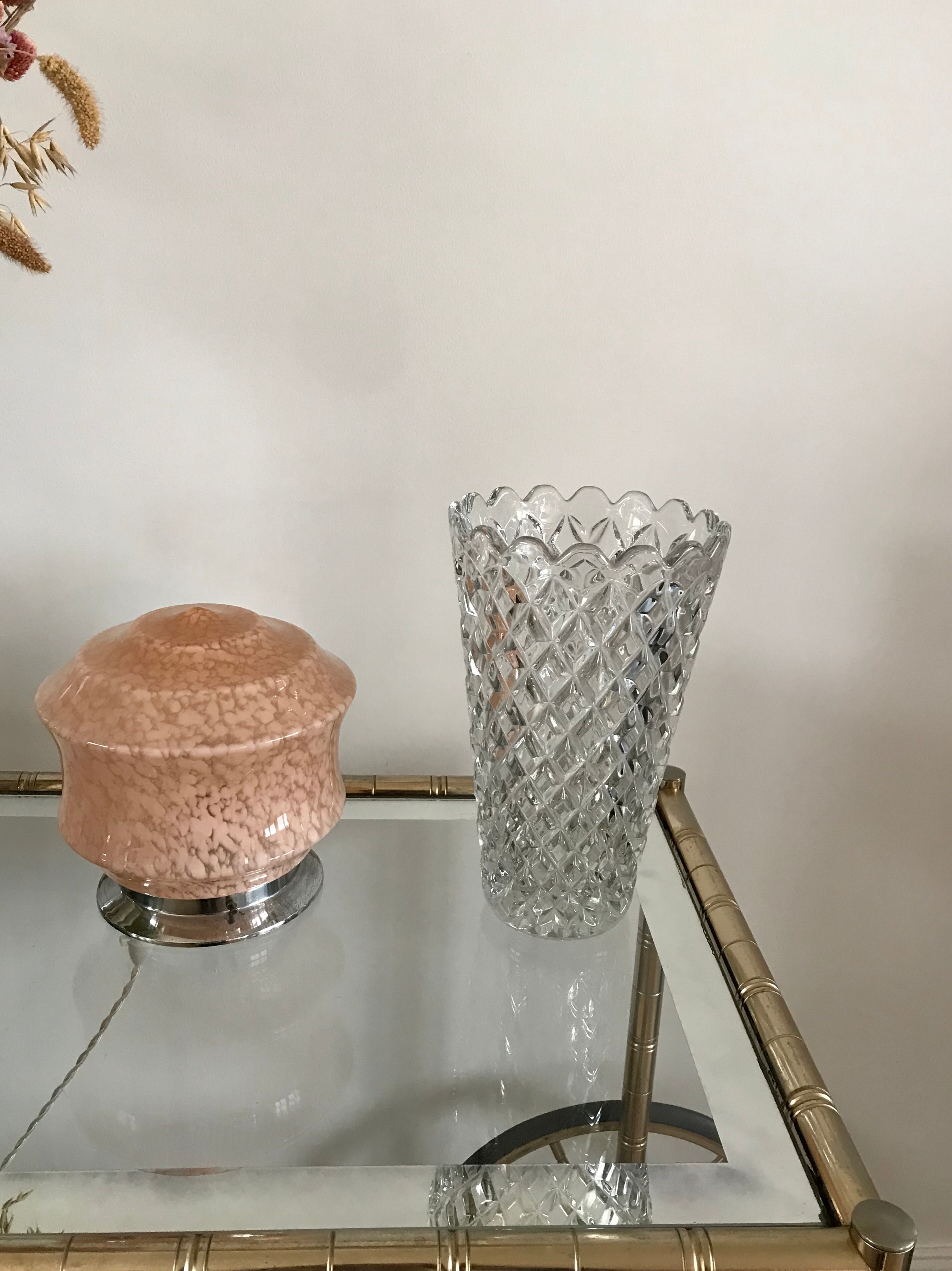 Art Deco crystal vase 50s