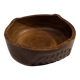 Large carved wooden bowl – French folk art, 1960s