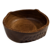 Large carved wooden bowl – French folk art, 1960s