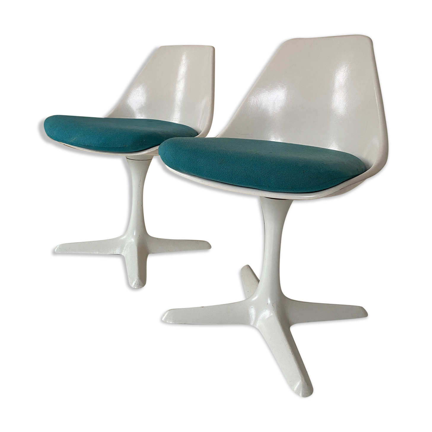 Set of 2 vintage arkana maurice burke tulip chairs