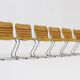 Set of 6 vintage chrome and leather dining room chairs 1970s Italy